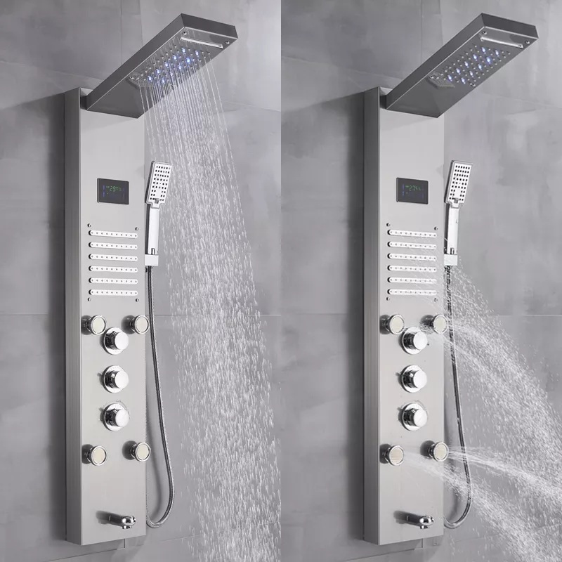 Хидромасажен душ панел Албион в сив цвят - ⭐Поръчай онлайн и вземи с безплатна доставка до офис на Спиди! ⭐ всичко за Вашата баня от PanelBG
