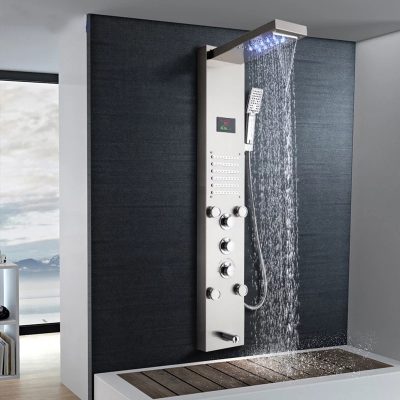 Хидромасажен душ панел Албион в сив цвят - ⭐Поръчай онлайн и вземи с безплатна доставка до офис на Спиди! ⭐ всичко за Вашата баня от PanelBG