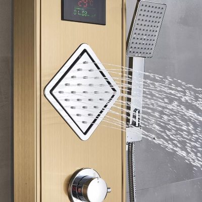 Хидромасажен душ панел Виктория в златист цвят - ⭐Поръчай онлайн и вземи с безплатна доставка до офис на Спиди! ⭐ всичко за Вашата баня от PanelBG