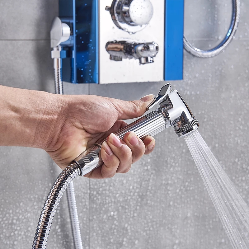 Хидромасажен душ панел Ниагара в синьо и сиво - ⭐Поръчай онлайн и вземи с безплатна доставка до офис на Спиди! ⭐ всичко за Вашата баня от PanelBG