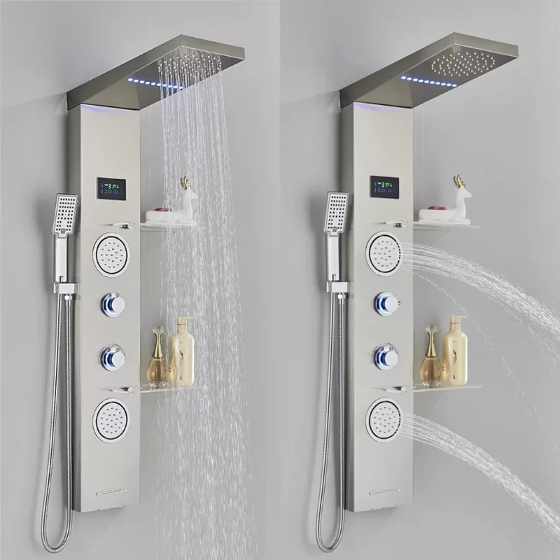 Хидромасажен душ панел Хавасу в сив цвят - ⭐Поръчай онлайн и вземи с безплатна доставка до офис на Спиди! ⭐ всичко за Вашата баня от PanelBG