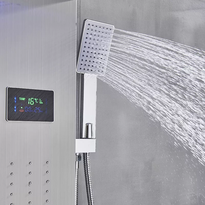 Хидромасажен душ панел Гълфос в сив цвят - ⭐Поръчай онлайн и вземи с безплатна доставка до офис на Спиди! ⭐ всичко за Вашата баня от PanelBG