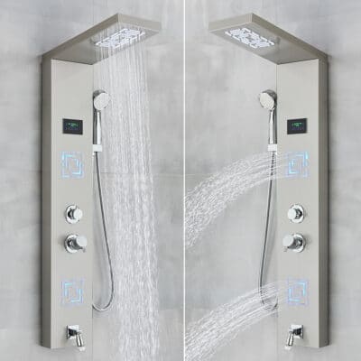 Хидромасажен душ панел Детиан в сив цвят - ⭐Поръчай онлайн и вземи с безплатна доставка до офис на Спиди! ⭐ всичко за Вашата баня от PanelBG